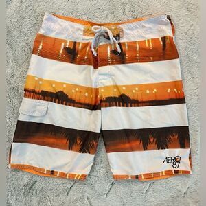 Aeropostale Aero 87 Men's Size 36 Board Shorts Swim Beach Tropical Shorts